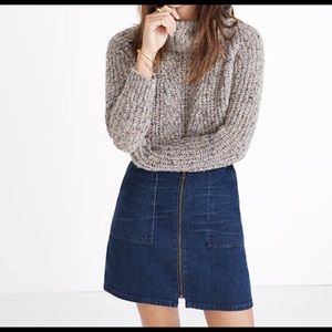 Madewell Utility Full Zipper Denim Mini Skirt